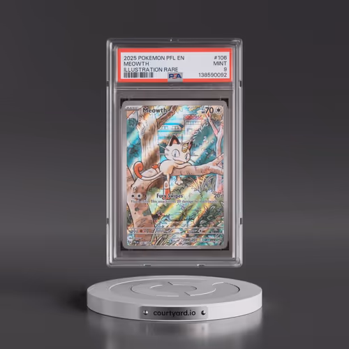 2025 Pokémon Pfl EN-Phantasmal Flames #106 Meowth - Illustration Rare (PSA 9 MINT)