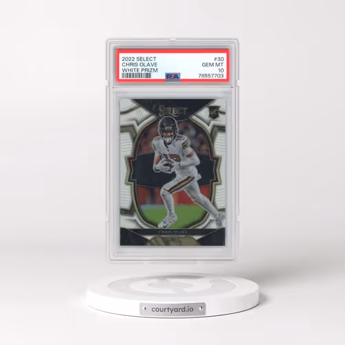 2022 Panini Select #30 Chris Olave - White Prizm (PSA 10 GEM MINT)