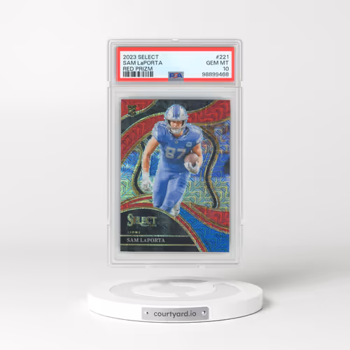 2023 Panini Select #221 Sam LaPorta - Red Prizm (PSA 10 GEM MINT)