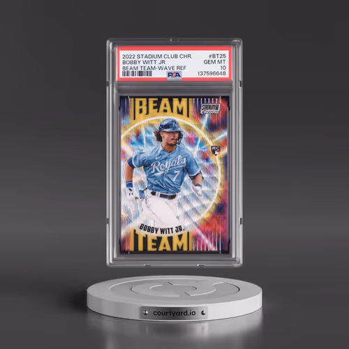 2022 Topps Stadium Club Chrome Beam Team #BT25 Bobby Witt Jr - Wave Refractor (PSA 10 GEM MINT)