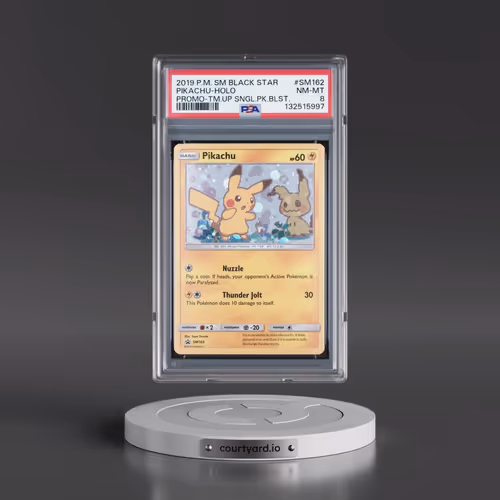 2019 Pokémon SM Black Star Promo #SM162 Pikachu - Holo Team Up Single Pack Blisters (PSA 8 NM-MT)