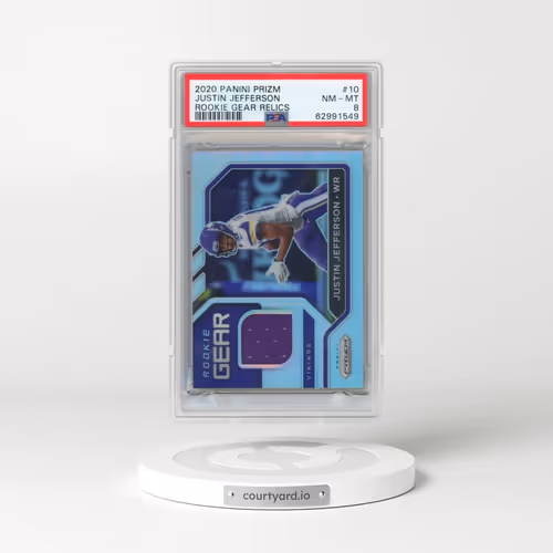 2020 Panini Prizm Rookie Gear Relics #10 Justin Jefferson (PSA 8 NM-MT)