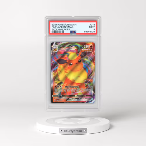 2021 Pokémon Sword & Shield Evolving Skies #018 Flareon Vmax - Full Art (PSA 9 MINT)