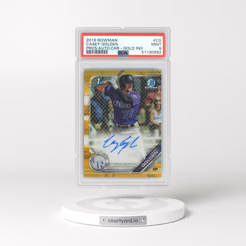 2019 Bowman Prospect Autographs Chrome #CG Casey Golden - Gold Refractor (PSA 9 MINT)