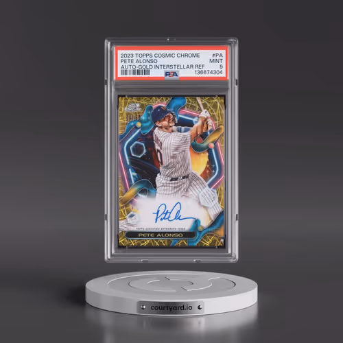 2023 Topps Cosmic Chrome Cosmic Chrome Autograph #PA Pete Alonso - Gold Interstellar Refractor (PSA