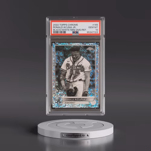 2022 Topps Chrome #165 Ronald Acuna Jr. - Black & White Mini Diamond Refractor (PSA 10 GEM MINT)