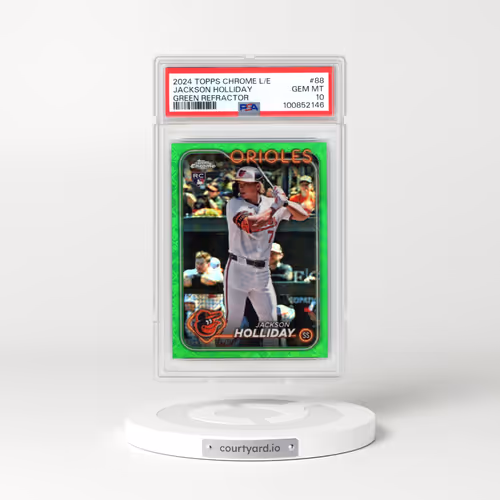 2024 Topps Chrome Logofractor Edition #88 Jackson Holliday - Green Refractor (PSA 10 GEM MINT)