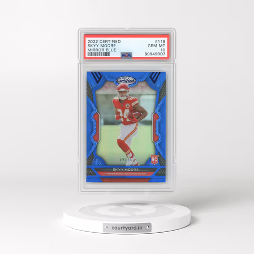2022 Panini Certified #119 Skyy Moore - Mirror Blue (PSA 10 GEM MINT)