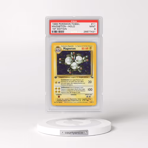 1999 Pokémon Fossil #11 Magneton - 1st Edition Holo (PSA 9 MINT)