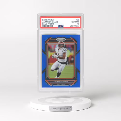 2022 Panini Prizm #58 JA'Marr Chase - Blue Prizm (PSA 10 GEM MINT)