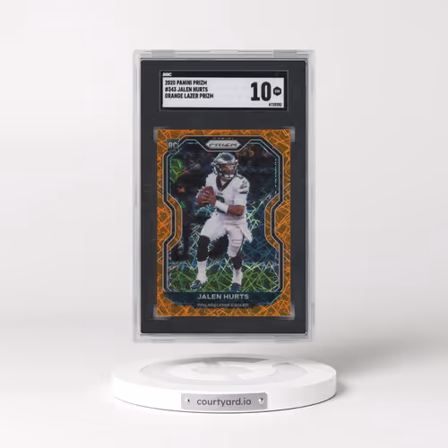 2020 Panini Prizm #343 Jalen Hurts - Orange Lazer Prizm (SGC 10 GEM MINT)