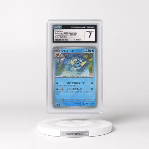 2024 Pokémon Sv8a-Terastal Fest EX #030 Vaporeon - Reverse Holo (CGC 7 NM)