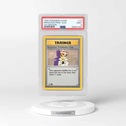 1999 Pokémon Game #73 Impostor Professor Oak - 1st Edition (PSA 9 MINT)