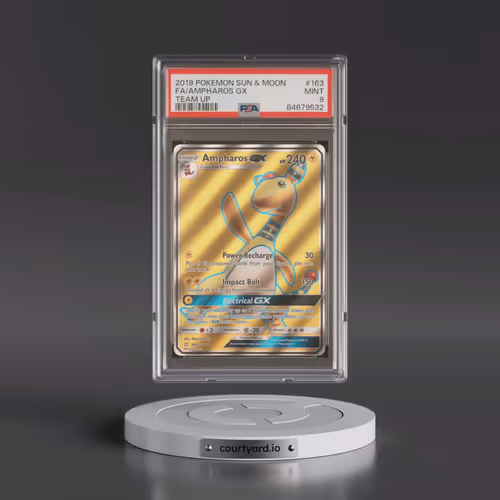 2019 Pokémon Sun & Moon Team Up #163 Ampharos GX - Holo Full Art (PSA 9 MINT)