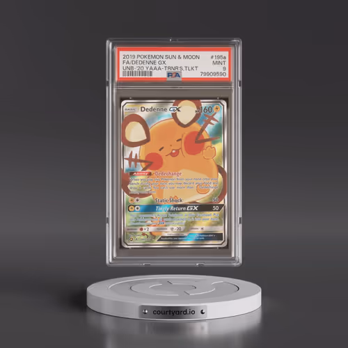2019 Pokémon Sun & Moon Unbroken Bonds #195a Dedenne GX - Holo Full Art 2020 Yellow A Alternate Art