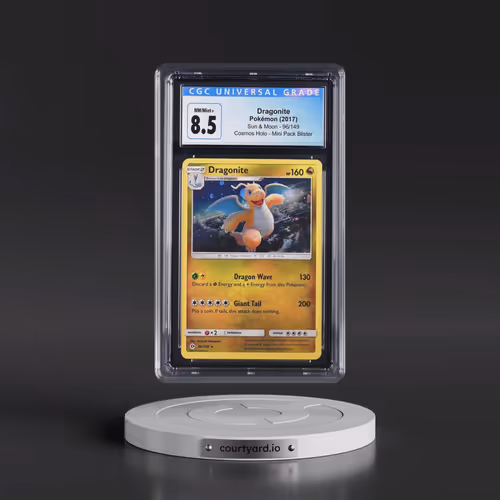 2017 Sun & Moon #96/149 Dragonite - Cosmos Holo Mini Pack Blister (CGC 8.5 NM-MT+)