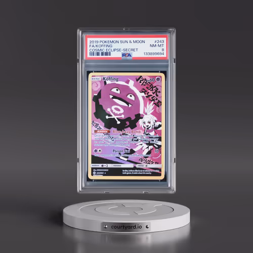 2019 Pokémon Sun & Moon Cosmic Eclipse #243 Koffing - Full Art Secret (PSA 8 NM-MT)