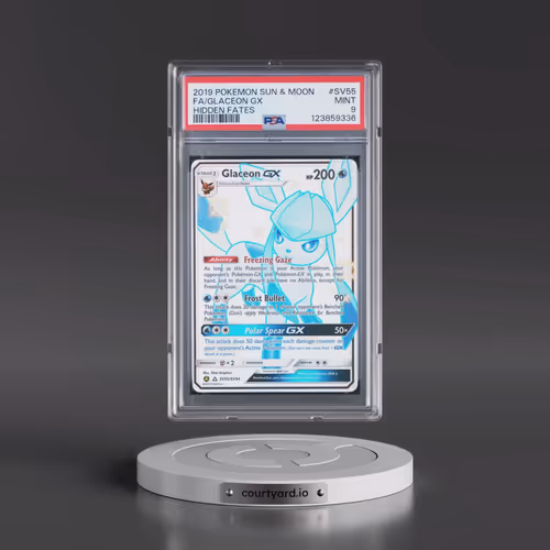 2019 Pokémon Sun & Moon Hidden Fates #SV55 Glaceon GX - Holo Full Art (PSA 9 MINT)