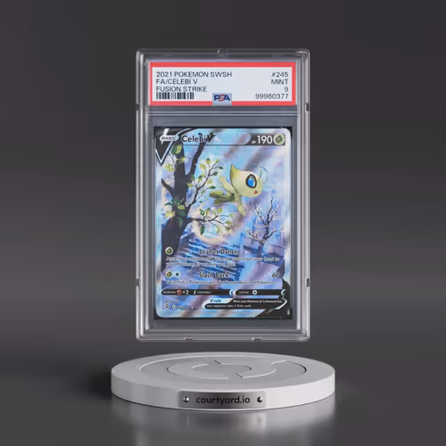 2021 Pokémon Sword & Shield Fusion Strike #245 Celebi V - Holo Full Art (PSA 9 MINT)