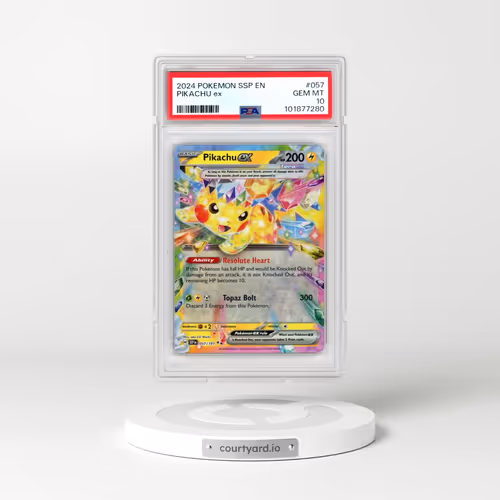 2024 Pokémon Ssp EN-Surging Sparks #057 Pikachu EX - Holo (PSA 10 GEM MINT)
