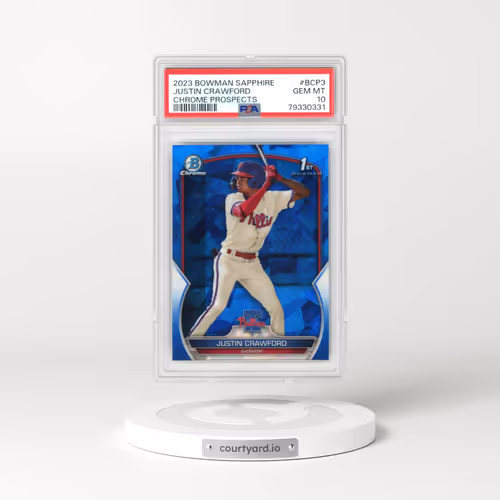 2023 Bowman Sapphire Edition Chrome Prospects #BCP3 Justin Crawford (PSA 10 GEM MINT)