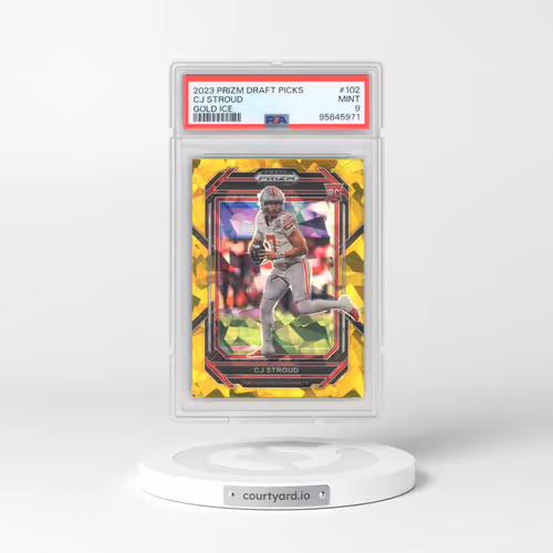 2023 Panini Prizm Draft Picks #102 CJ Stroud - Gold Ice (PSA 9 MINT)