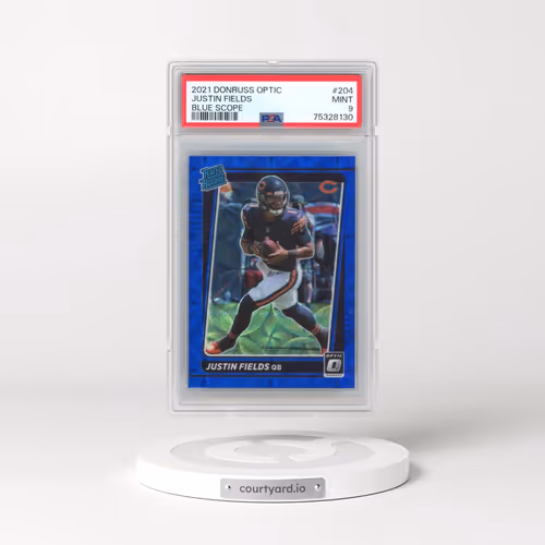 2021 Panini Donruss Optic #204 Justin Fields - Blue Scope (PSA 9 MINT)