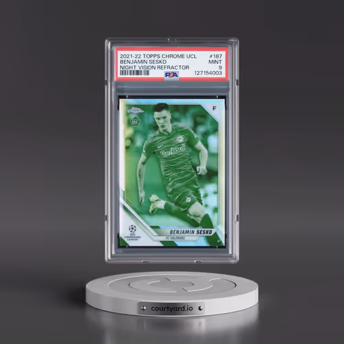 2021 Topps Chrome UEFA Champions League #187 Benjamin Sesko - Night Vision Refractor (PSA 9 MINT)