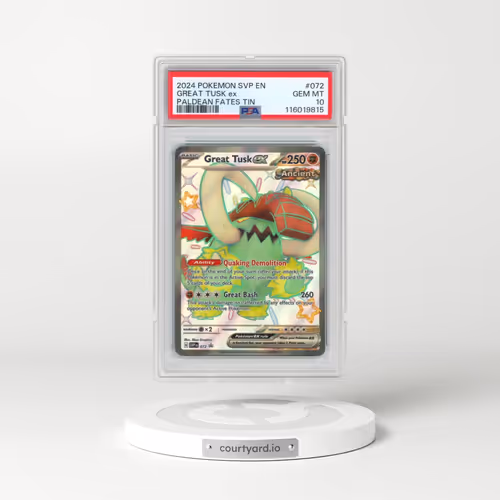 2024 Pokémon Svp EN-SV Black Star Promo #072 Great Tusk EX - Holo Paldean Fates Tin (PSA 10 GEM MINT)