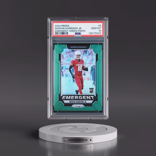2024 Panini Prizm Emergent #5 Marvin Harrison Jr. - Green Prizm (PSA 10 GEM MINT)