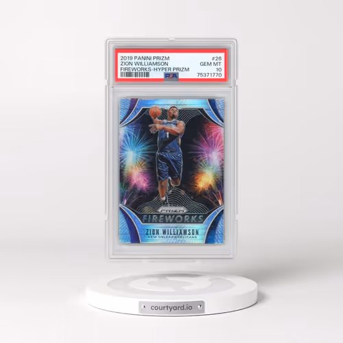 2019 Panini Prizm Fireworks #26 Zion Williamson - Hyper Prizm (PSA 10 GEM MINT)