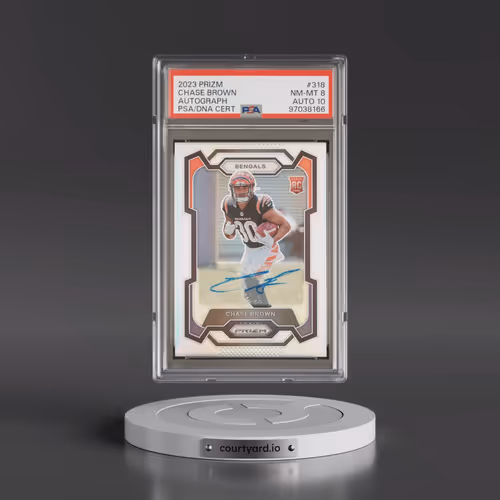 2023 Panini Prizm #318 Chase Brown - Autograph (PSA 8 NM-MT)