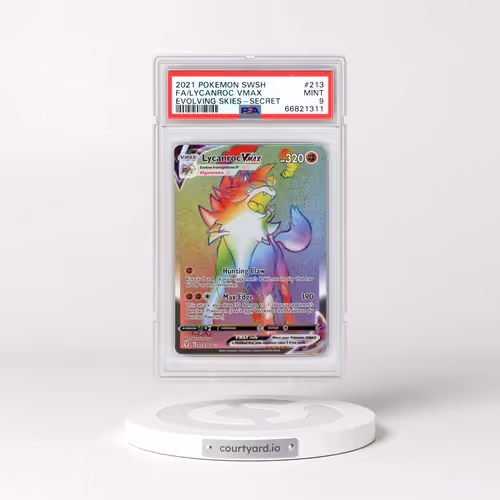2021 Pokémon Sword & Shield Evolving Skies #213 Lycanroc Vmax - Full Art Secret (PSA 9 MINT)