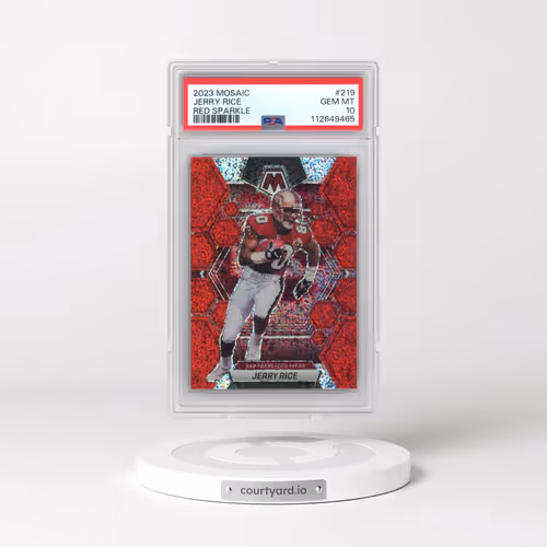2023 Panini Mosaic #219 Jerry Rice - Red Sparkle (PSA 10 GEM MINT)