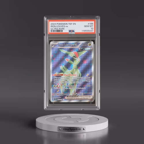 2024 Pokémon Tef EN-Temporal Forces #186 Iron Leaves EX - Holo Ultra Rare (PSA 10 GEM MINT)