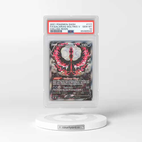2021 Pokémon Sword & Shield Chilling Reign #177 Galarian Moltres V - Holo Full Art (PSA 10 GEM MINT)