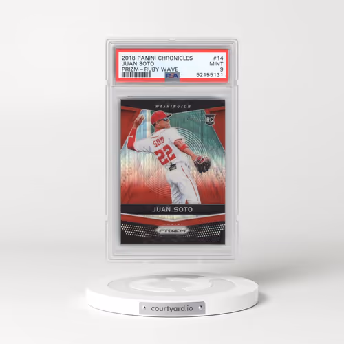 2018 Panini Chronicles Prizm #14 Juan Soto - Ruby Wave (PSA 9 MINT)