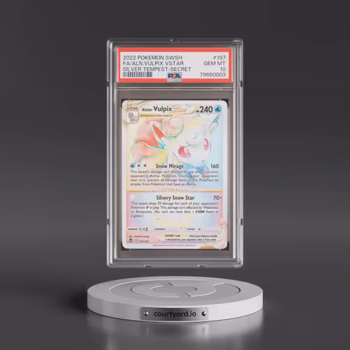 2022 Pokémon Sword & Shield Silver Tempest #197 Alolan Vulpix Vstar - Full Art Secret (PSA 10 GEM MI