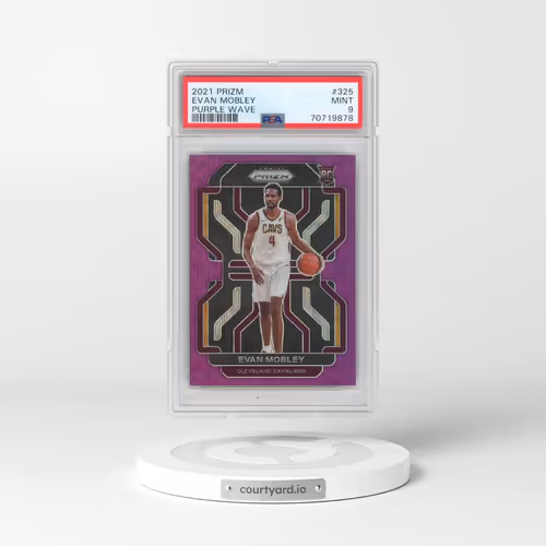 2021 Panini Prizm #325 Evan Mobley - Purple Wave (PSA 9 MINT)
