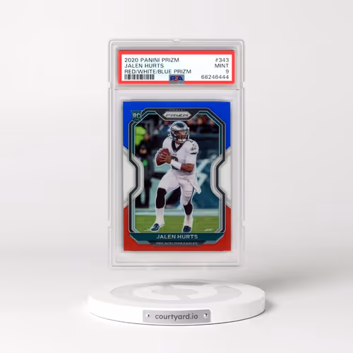 2020 Panini Prizm #343 Jalen Hurts - Red/White/Blue Prizm (PSA 9 MINT)