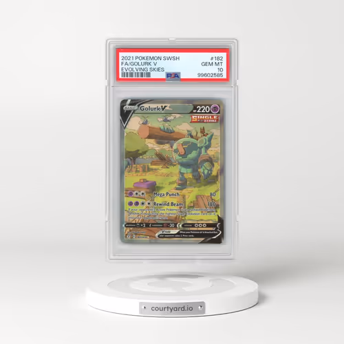 2021 Pokémon Sword & Shield Evolving Skies #182 Golurk V - Holo Full Art (PSA 10 GEM MINT)