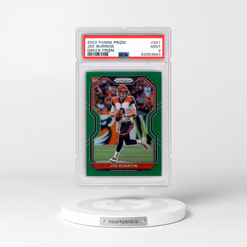 2020 Panini Prizm #307 Joe Burrow - Green Prizm (PSA 9 MINT)