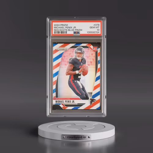 2024 Panini Prizm #378 Michael Penix Jr. - Red/White/Blue Prizm (PSA 10 GEM MINT)