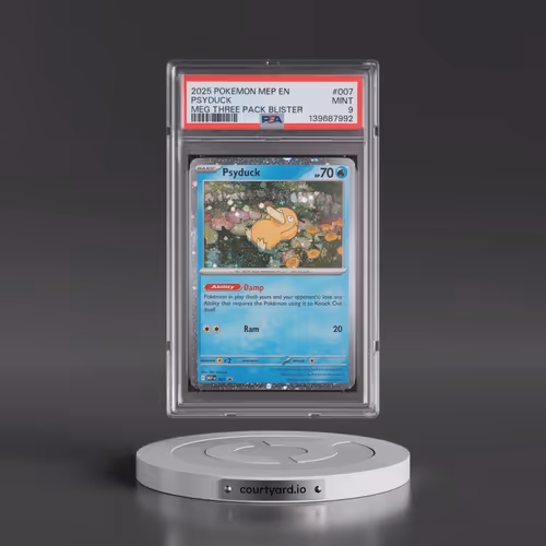 2025 Pokémon Mep EN-Me Black Star Promo #007 Psyduck - Mega Evolution Three Pack Blister (PSA 9 MINT