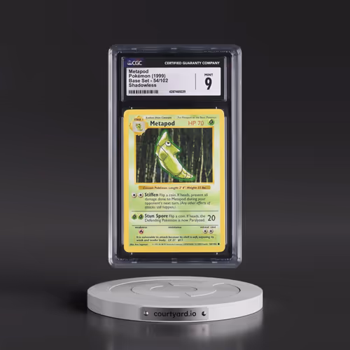 1999 Base Set #54/102 Metapod - Shadowless Shadowless (CGC 9 MINT)