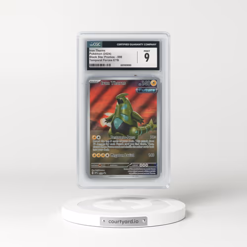 2024 Pokémon Svp EN-SV Black Star Promo #098 Iron Thorns - Temporal Forces Elite Trainer Box-Iron Leaves (CGC 9 MINT)