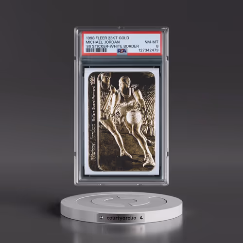 1998 Fleer 23KT Gold Michael Jordan - '86 Sticker-White Border (PSA 8 NM-MT)