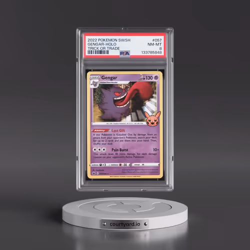 2021 Pokémon Sword & Shield Chilling Reign #057 Gengar - Holo Trick or Trade 2022 (PSA 8 NM-MT)