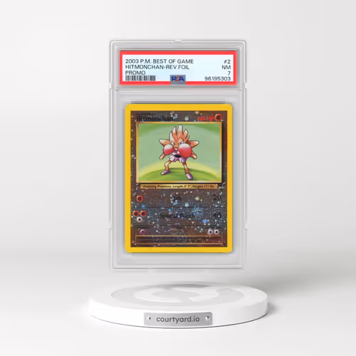 2003 Pokémon Best of Game Promo #2 Hitmonchan - Reverse Foil (PSA 7 NM)