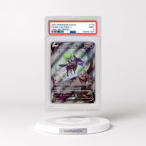 2021 Pokémon Sword & Shield Chilling Reign #172 Shadow Rider Calyrex V - Holo Full Art (PSA 9 MINT)